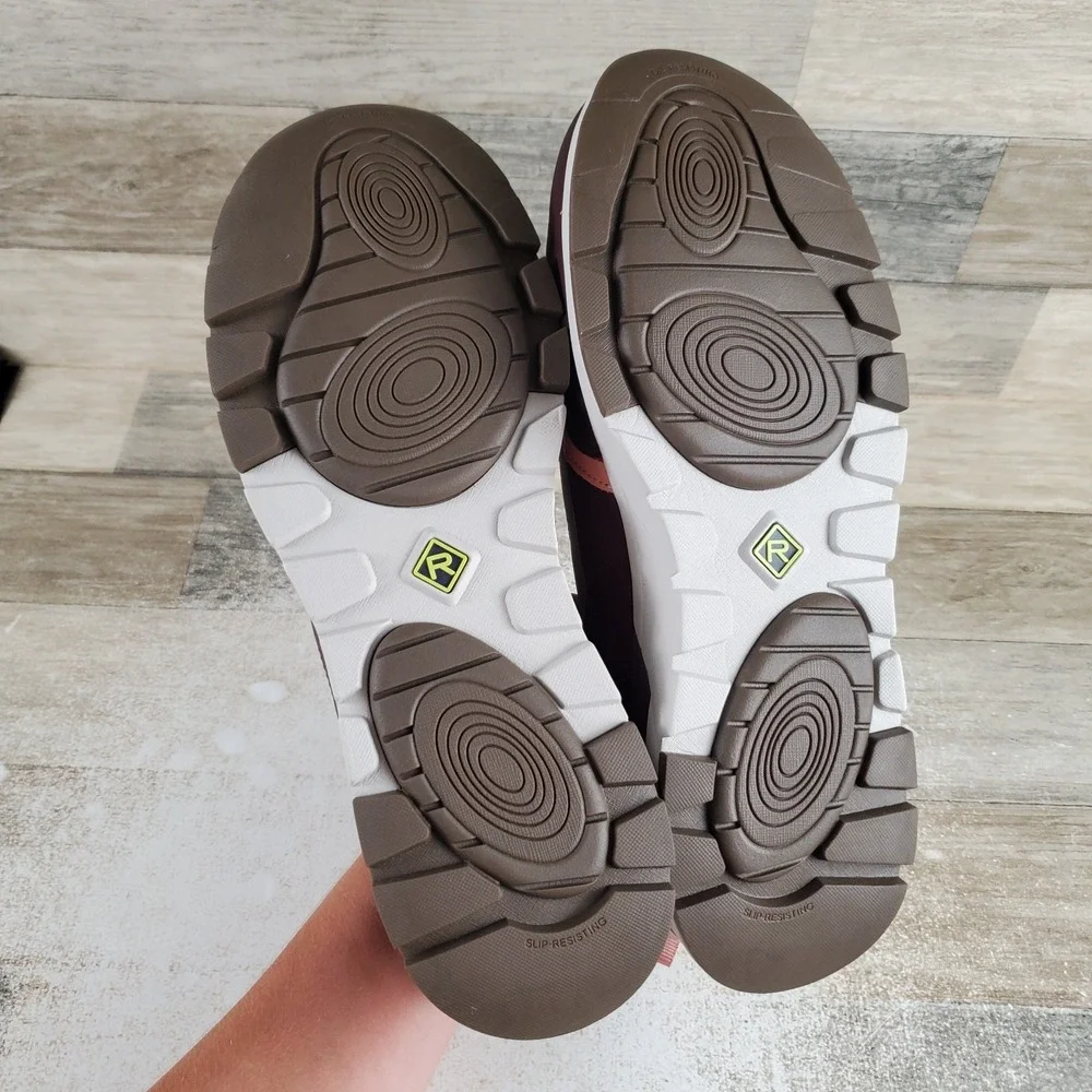 Rockport Pulse Tech Womens Work Shoes Sz 12 M Merlot Leather Comp Toe Sneakers